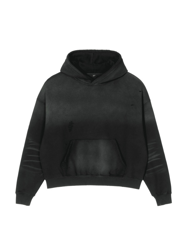 Frayed Sunfade Boxy Hoodie #RU0110 | TAPSTITCH